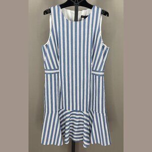 Striped Blue and White Sleeveless Dress